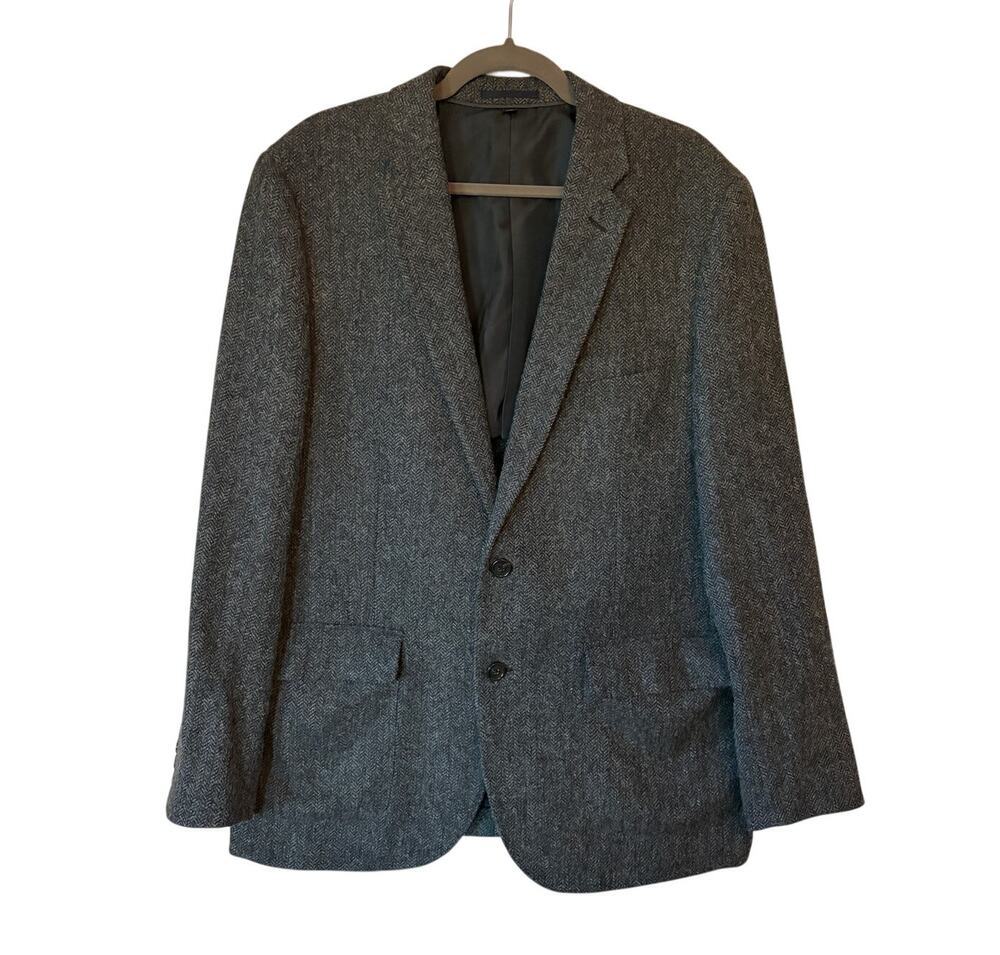 J. Crew men's Ludlow blazer 44R herringbone grey 2 button Moon